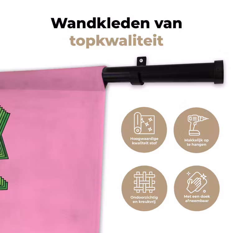 Tekst - Bold - Roze Wandkleed katoen klein -sfeer2