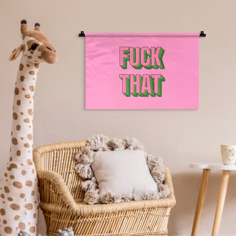Tekst - Bold - Roze Wandkleed katoen klein -wsfeer5_kind
