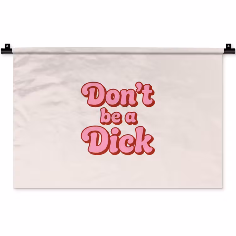 Tekst - Boodschap - Roze Wandkleed katoen klein -zz3d