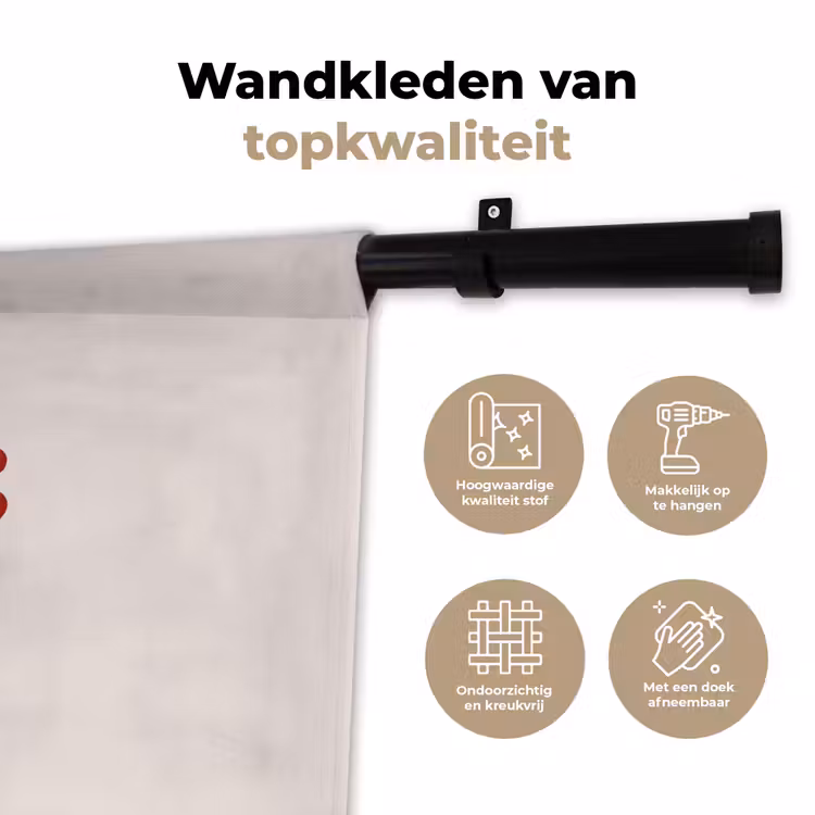 Tekst - Boodschap - Roze Wandkleed katoen klein -sfeer2