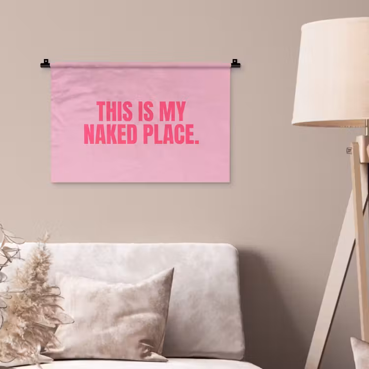 Tekst - Modern - Roze Wandkleed katoen klein -sfeer4