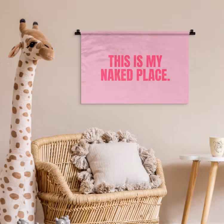 Tekst - Modern - Roze Wandkleed katoen klein -wsfeer5_kind