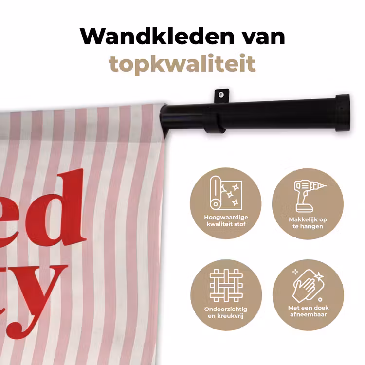 Tekst - Modern - Strepen Wandkleed katoen klein -sfeer2