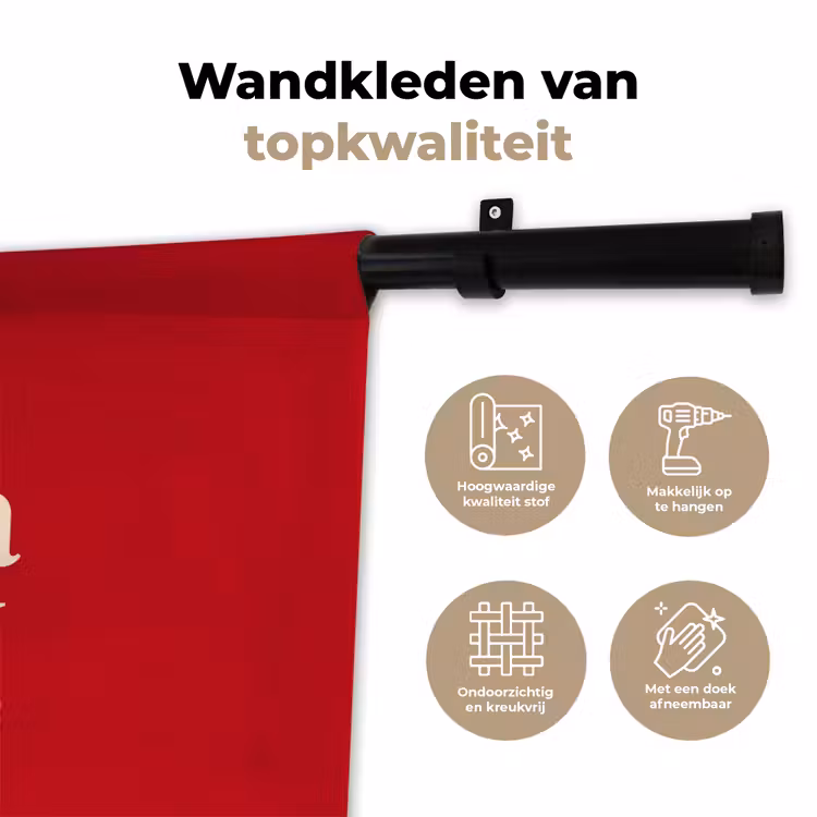 Tekst - Rijkdom - Motivatie - Rood - Modern Wandkleed katoen klein -sfeer2