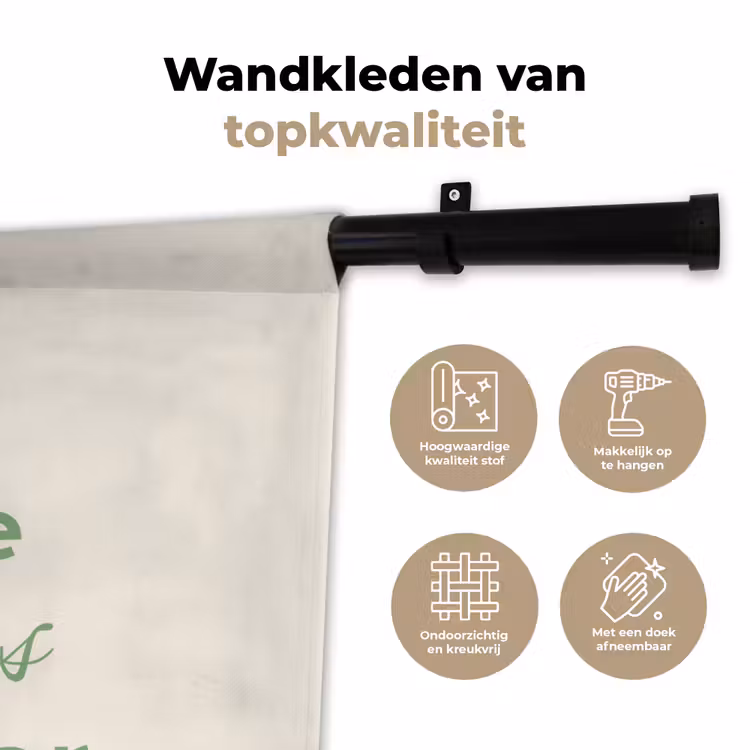 Tekst - Sierlijk - Letters - Groen Wandkleed katoen klein -sfeer2