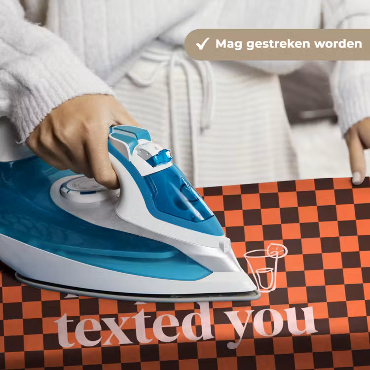 Tequila texted you - Glas - Vierkanten - Oranje Wandkleed katoen klein -sfeer9