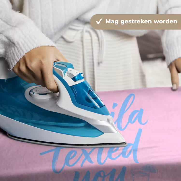Tequila texted you - Roze - Blauw Wandkleed katoen klein -sfeer9