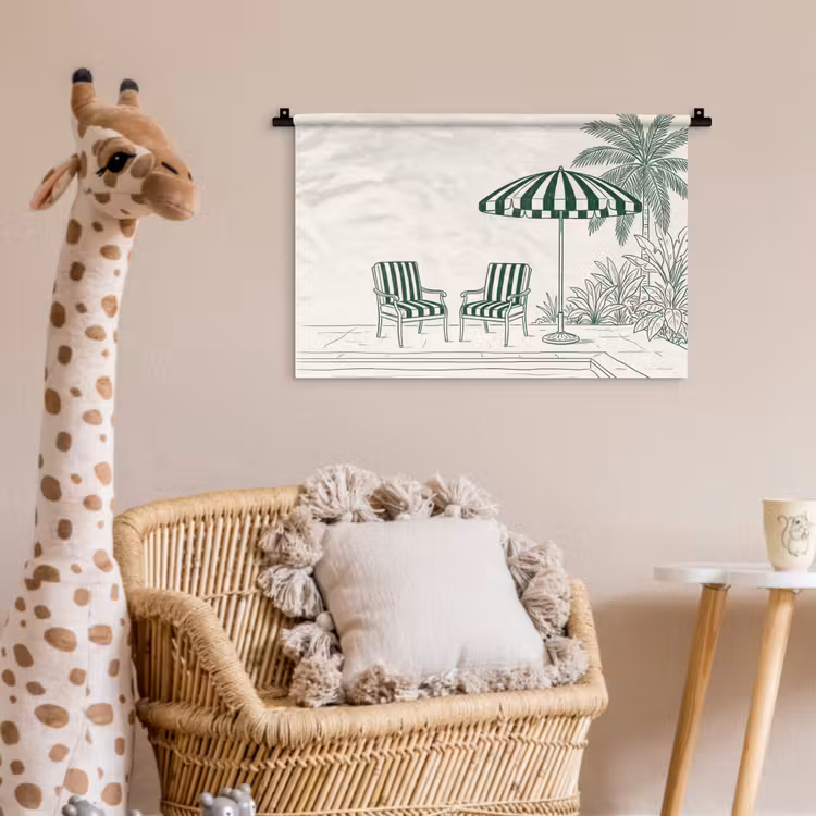 Terras - Illustratie - Groen Wandkleed katoen klein -wsfeer5_kind