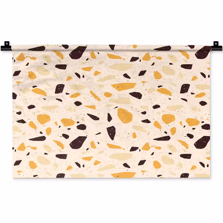 Terrazzo -  Patroon - Geel - Wandkleed katoen klein 269 -zz3d
