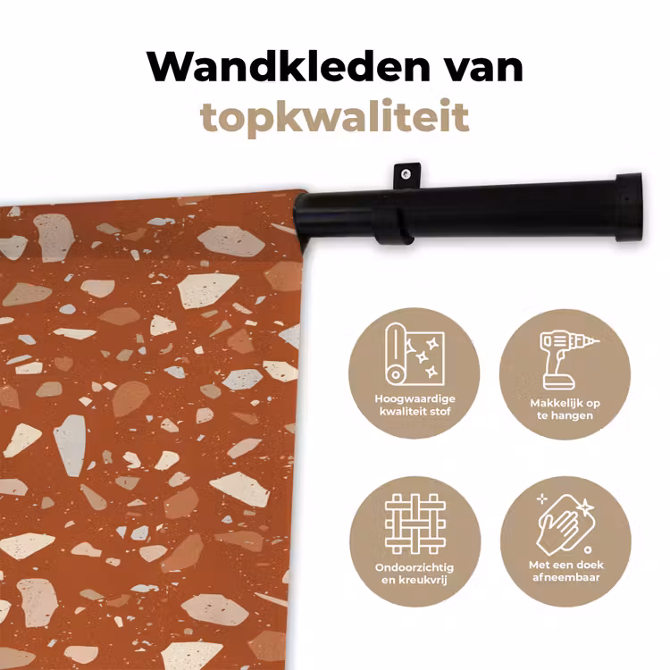 Terrazzo - Patroon - Klei Wandkleed katoen klein 269 -sfeer2
