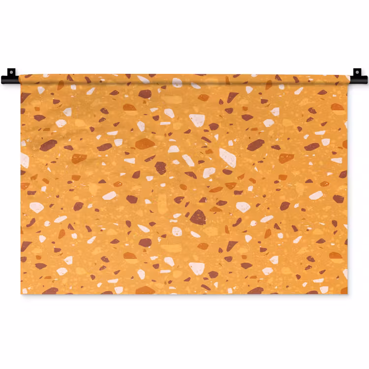 Terrazzo - Patroon - Okergeel Wandkleed katoen klein 269 -zz3d
