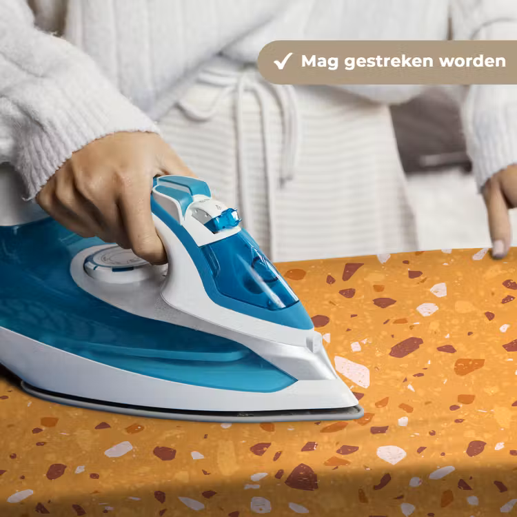 Terrazzo - Patroon - Okergeel Wandkleed katoen klein 269 -sfeer9