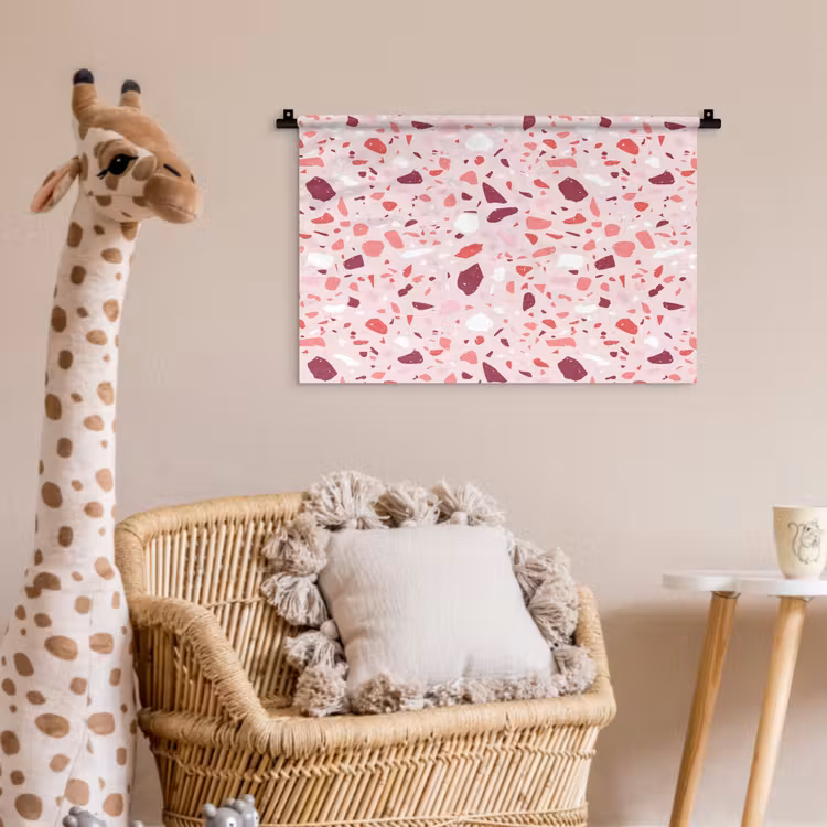 Terrazzo - Patroon - Roze Wandkleed katoen klein 269 -wsfeer5_kind