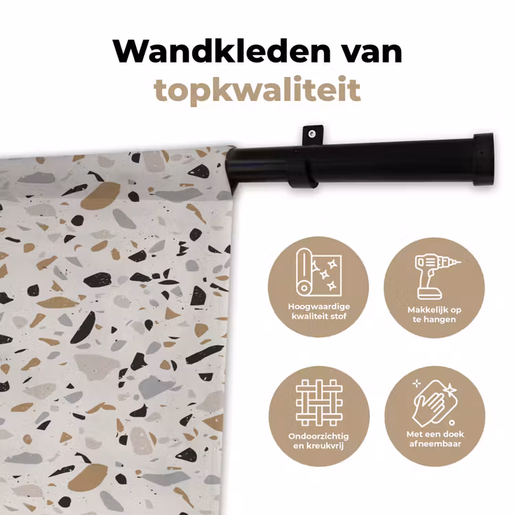 Terrazzo - Patroon - Staal Wandkleed katoen klein 269 -sfeer2