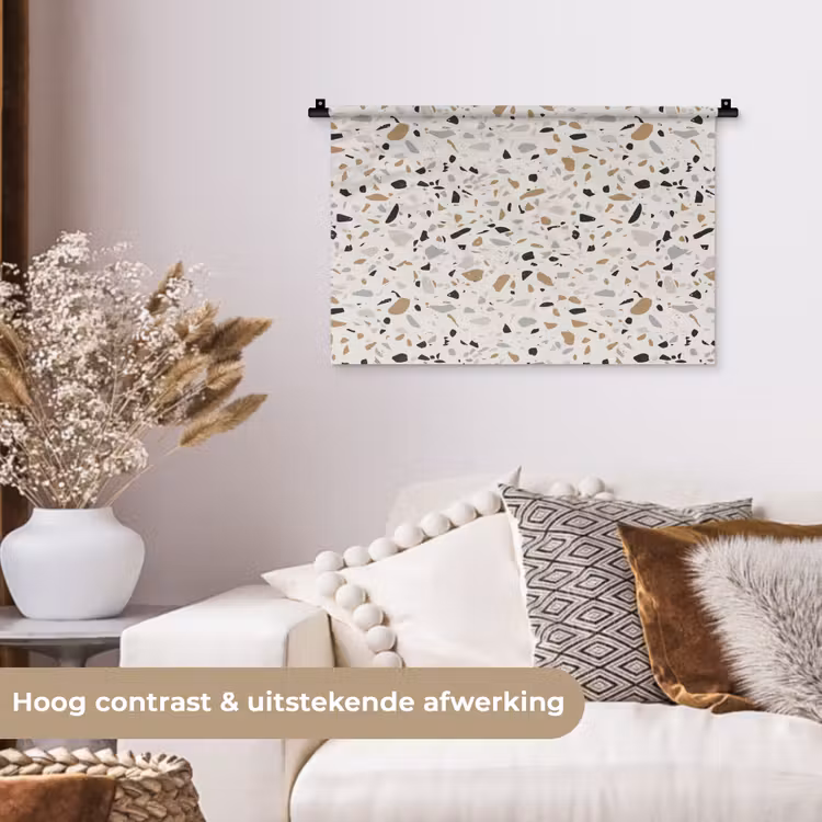 Terrazzo - Patroon - Staal Wandkleed katoen klein 269 -sfeer1
