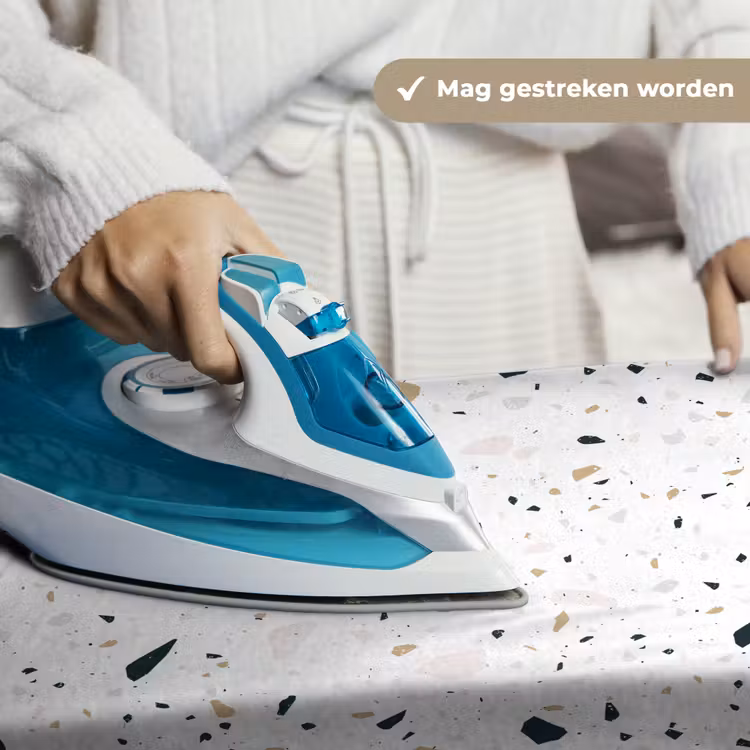 Terrazzo - Patroon - Wit - Neutraal Wandkleed katoen klein 269 -sfeer9