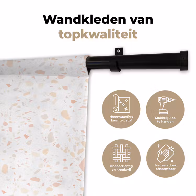 Terrazzo -  Patroon - Wit - Perzik Wandkleed katoen klein 269 -sfeer2