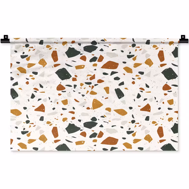 Terrazzo - Patroon - Wit - Terra Wandkleed katoen klein 269 -zz3d