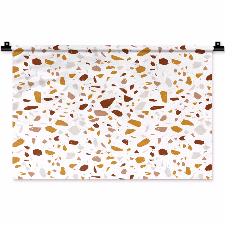 Terrazzo - Patroon - Wit - Urban Wandkleed katoen klein 269 -zz3d