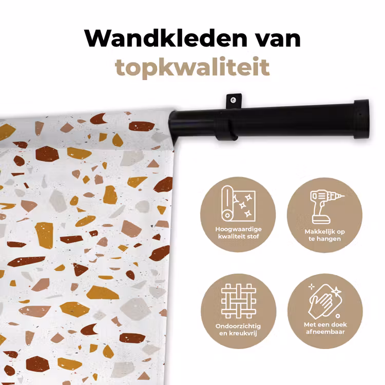 Terrazzo - Patroon - Wit - Urban Wandkleed katoen klein 269 -sfeer2