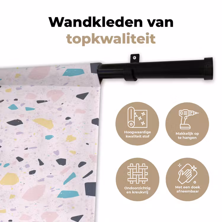 Terrazzo -  Patroon - Zacht - Snoep Wandkleed katoen klein 269 -sfeer2