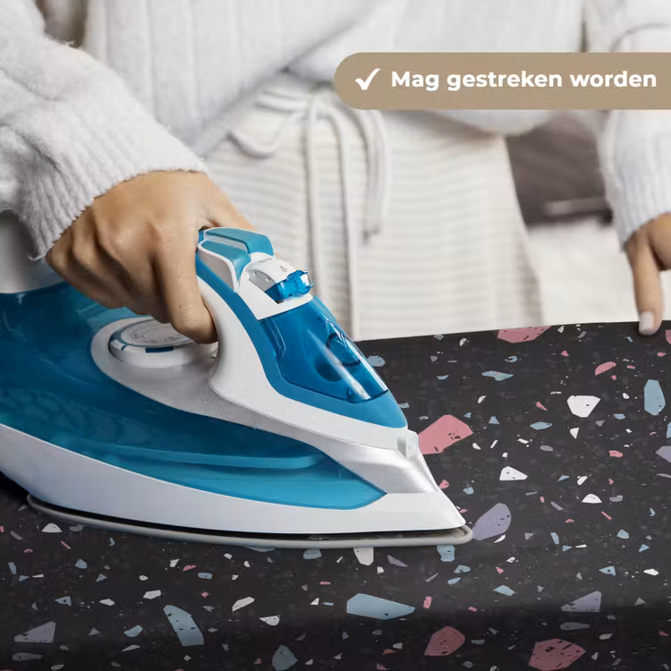 Terrazzo - Patroon - Zwart - Zacht Wandkleed katoen klein 269 -sfeer9