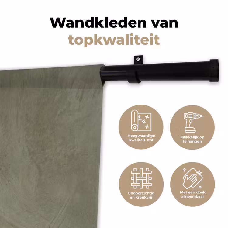 Textuur - Betonlook - Achtergrond - Modern - Groen Wandkleed katoen klein -sfeer2