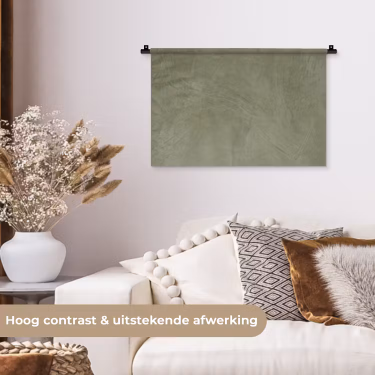 Textuur - Betonlook - Achtergrond - Modern - Groen Wandkleed katoen klein -sfeer1