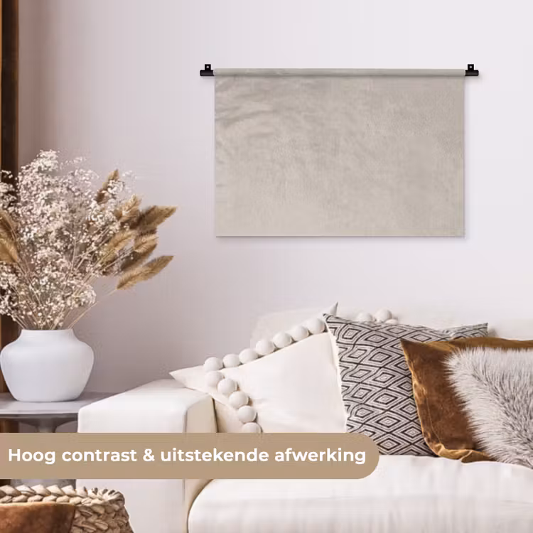 Textuur - Effen - Abstract - Beige Wandkleed katoen klein -sfeer1