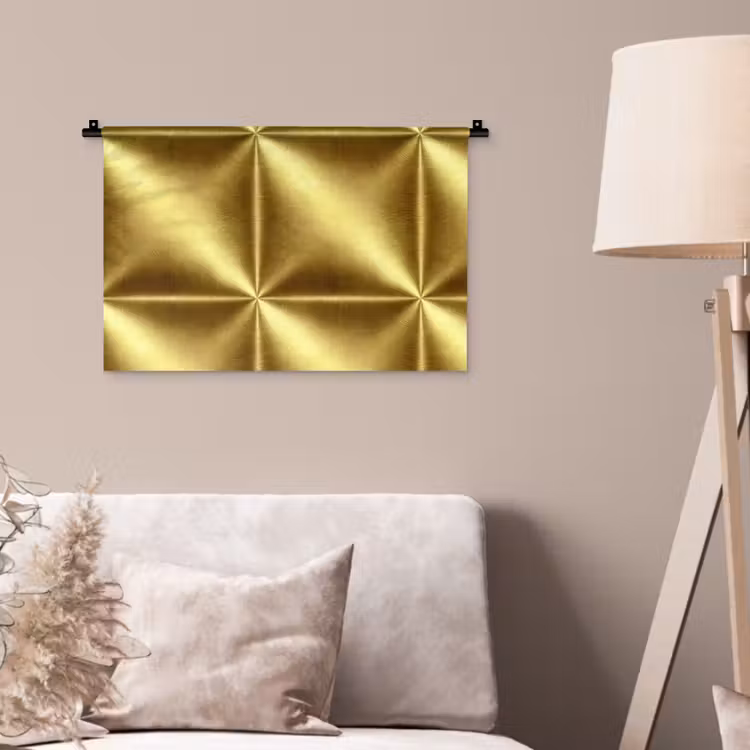 Textuur - Geborsteld Goud - Industrieel - Metallic Wandkleed katoen klein 269 -sfeer4