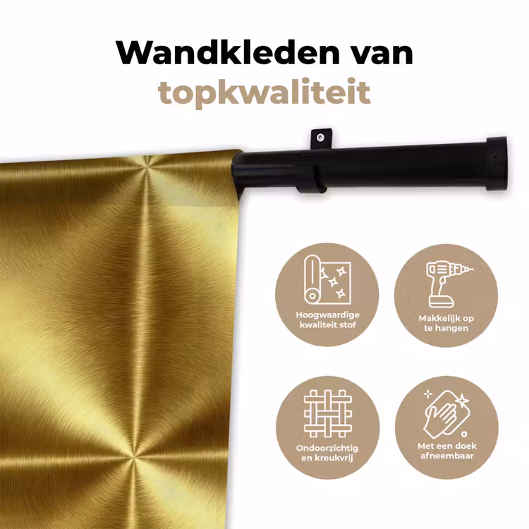 Textuur - Geborsteld Goud - Industrieel - Metallic Wandkleed katoen klein 269 -sfeer2