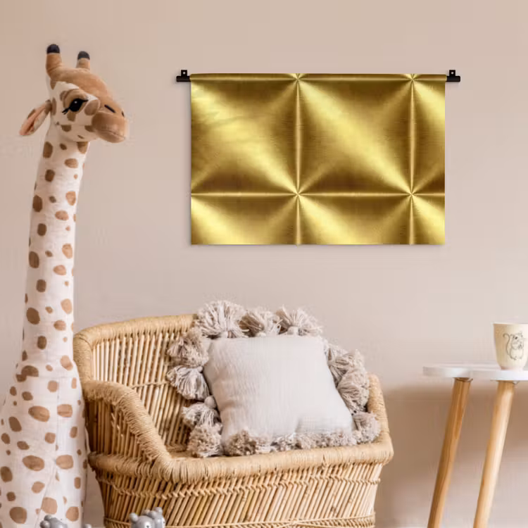 Textuur - Geborsteld Goud - Industrieel - Metallic Wandkleed katoen klein 269 -wsfeer5_kind