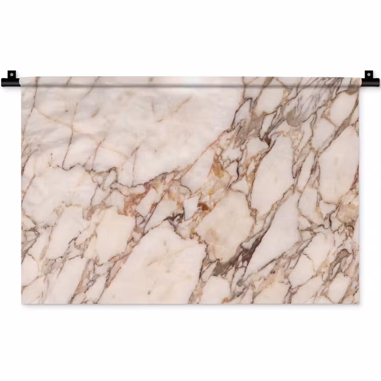 Textuur - Gesteente - Aderen - Abstract - Wit Wandkleed katoen klein -zz3d