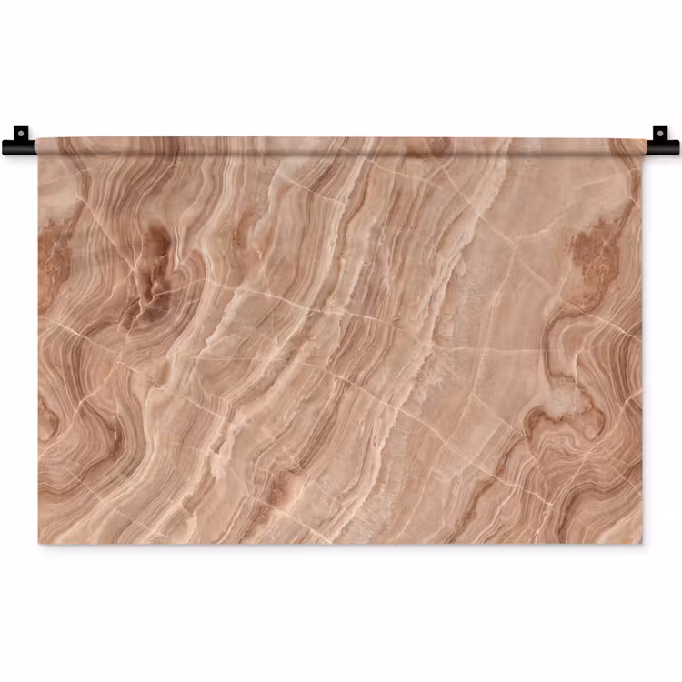 Textuur - Golvend - Abstract - Warm - Bruin Wandkleed katoen klein -zz3d