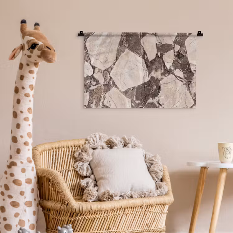 Textuur - Marmer - Abstract - Beige - Bruin Wandkleed katoen klein -wsfeer5_kind