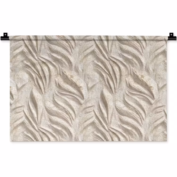 Textuur - Reliëf - Beige Wandkleed katoen klein 269 -zz3d