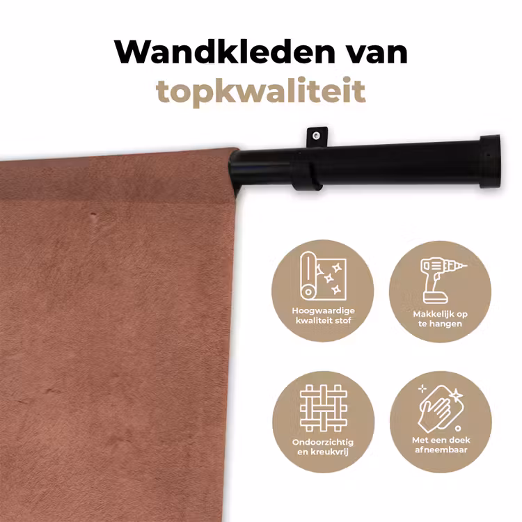 Textuur - Roodbruin - Grof - Modern Wandkleed katoen klein -sfeer2