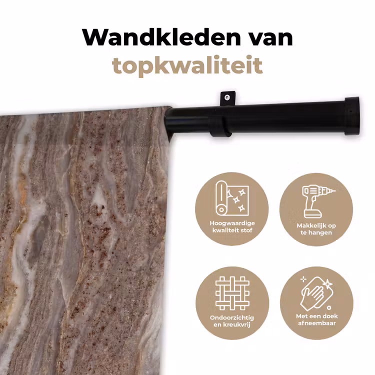 Textuur - Steen - Abstract - Beige Wandkleed katoen klein -sfeer2