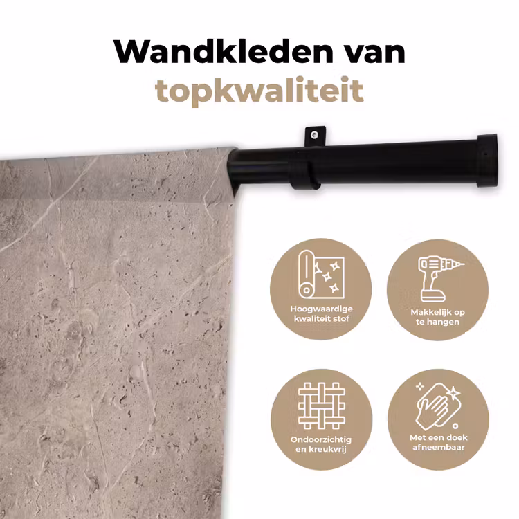Textuur - Steen - Patroon - Rustiek - Beige Wandkleed katoen klein -sfeer2