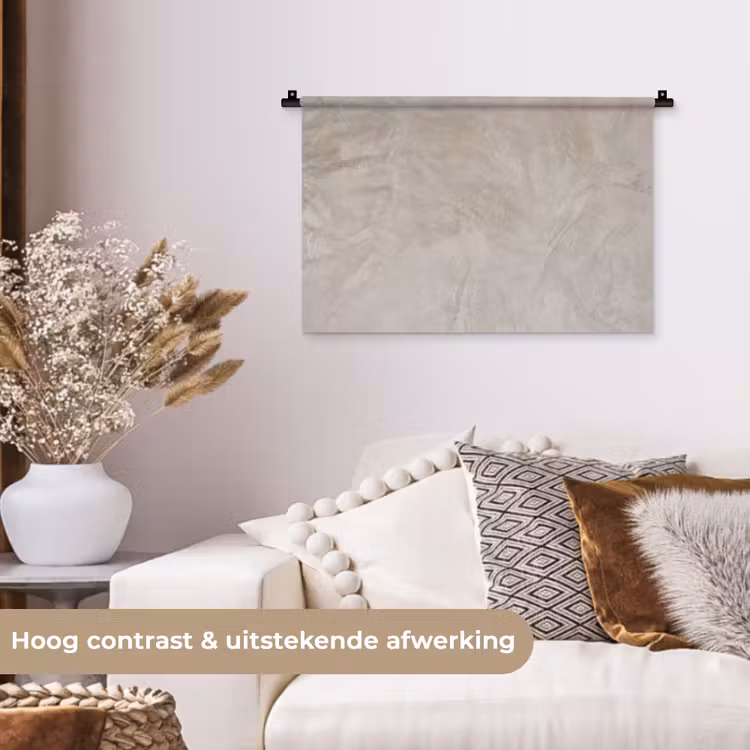 Textuur - Wand - Modern - Beige - Abstract Wandkleed katoen klein -sfeer1