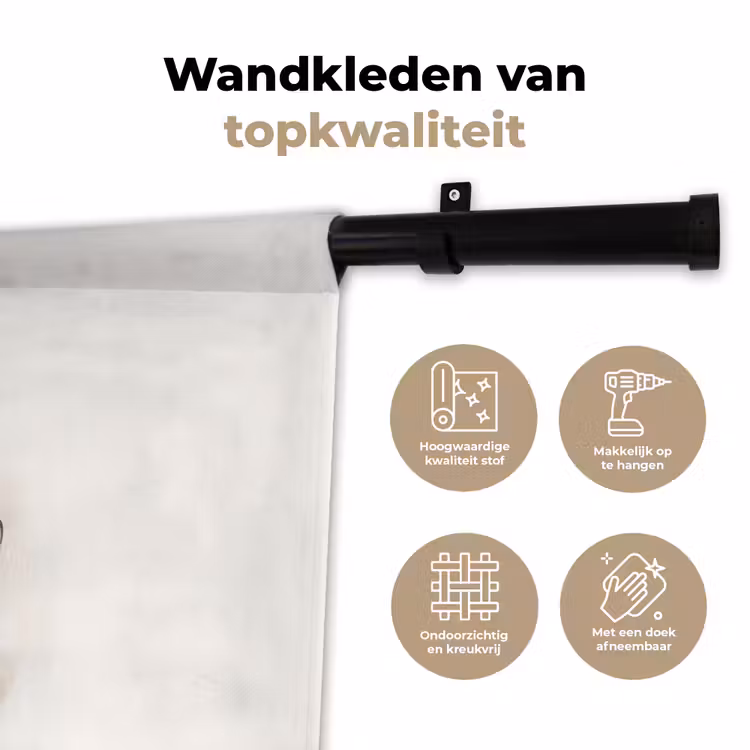 Theekop - Bladeren - Blauw Wandkleed katoen klein -sfeer2