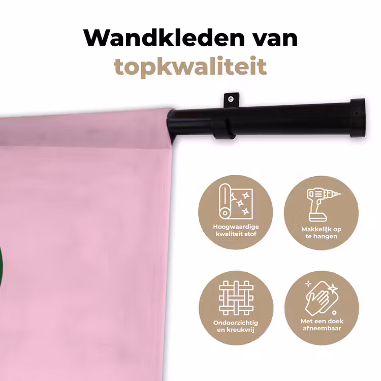 This is art - Tekst - Cirkel - Groen Wandkleed katoen klein -sfeer2