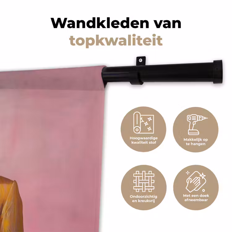 Tijger - Bril - Geel - Jasje Wandkleed katoen klein -sfeer2
