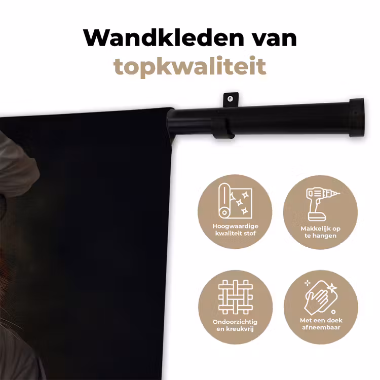 Tijger - Kokskleding - Bruin Wandkleed katoen klein -sfeer2