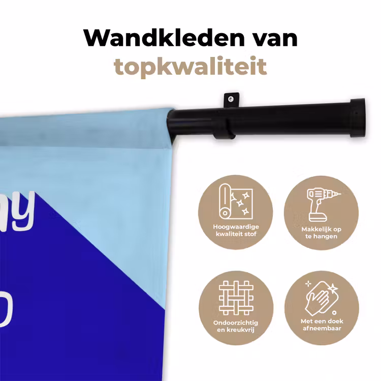 Today is a good day - Blauw - Schaduw Wandkleed katoen klein -sfeer2