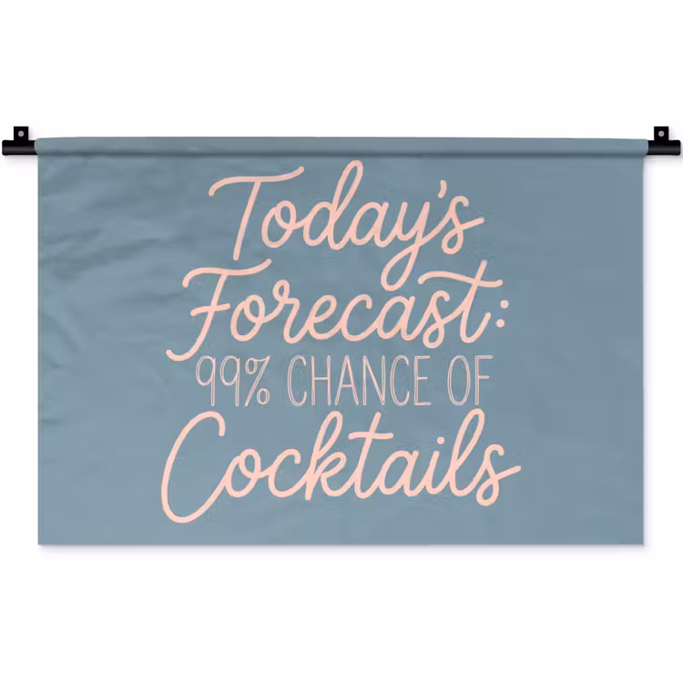 Today's Forecast - Cocktails - Blauw Wandkleed katoen klein -zz3d