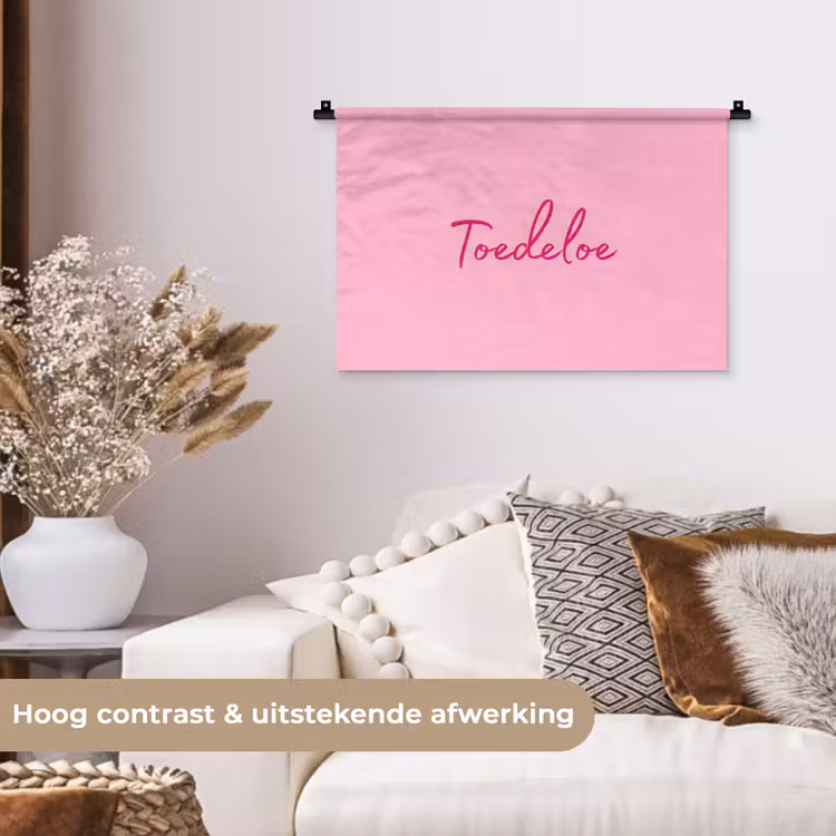 Toedeloe - Roze - Minimalistisch Wandkleed katoen klein -sfeer1