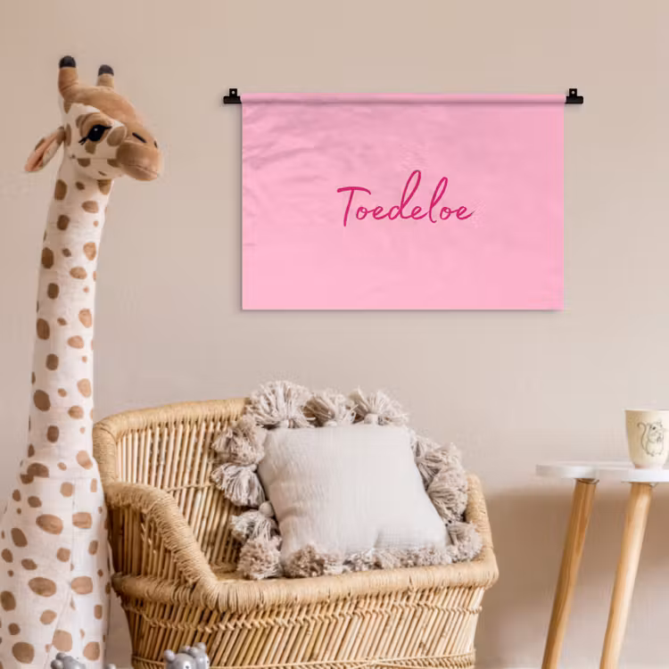 Toedeloe - Roze - Minimalistisch Wandkleed katoen klein -wsfeer5_kind