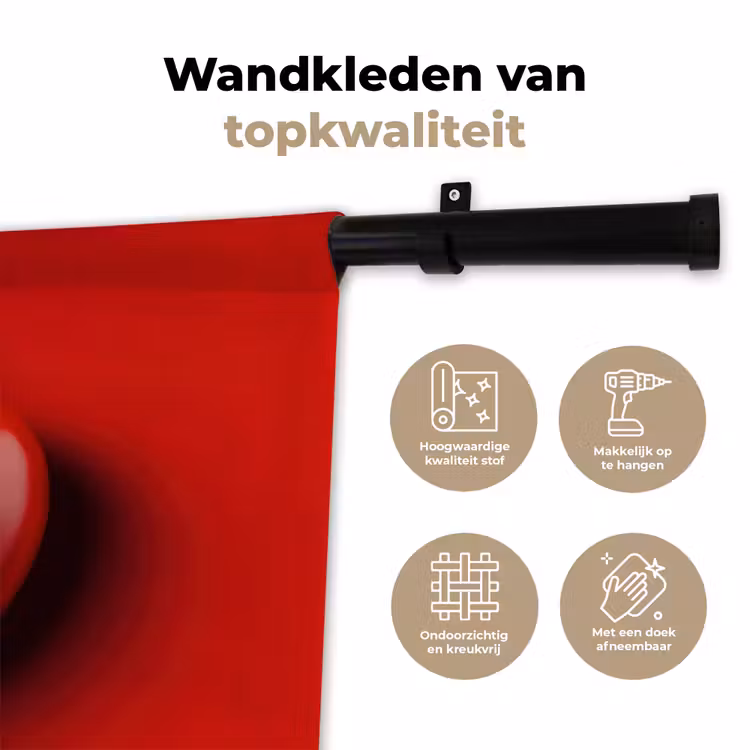 Tomaat - Rood - Hart Wandkleed katoen klein -sfeer2