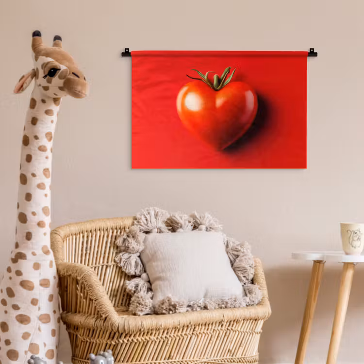 Tomaat - Rood - Hart Wandkleed katoen klein -wsfeer5_kind